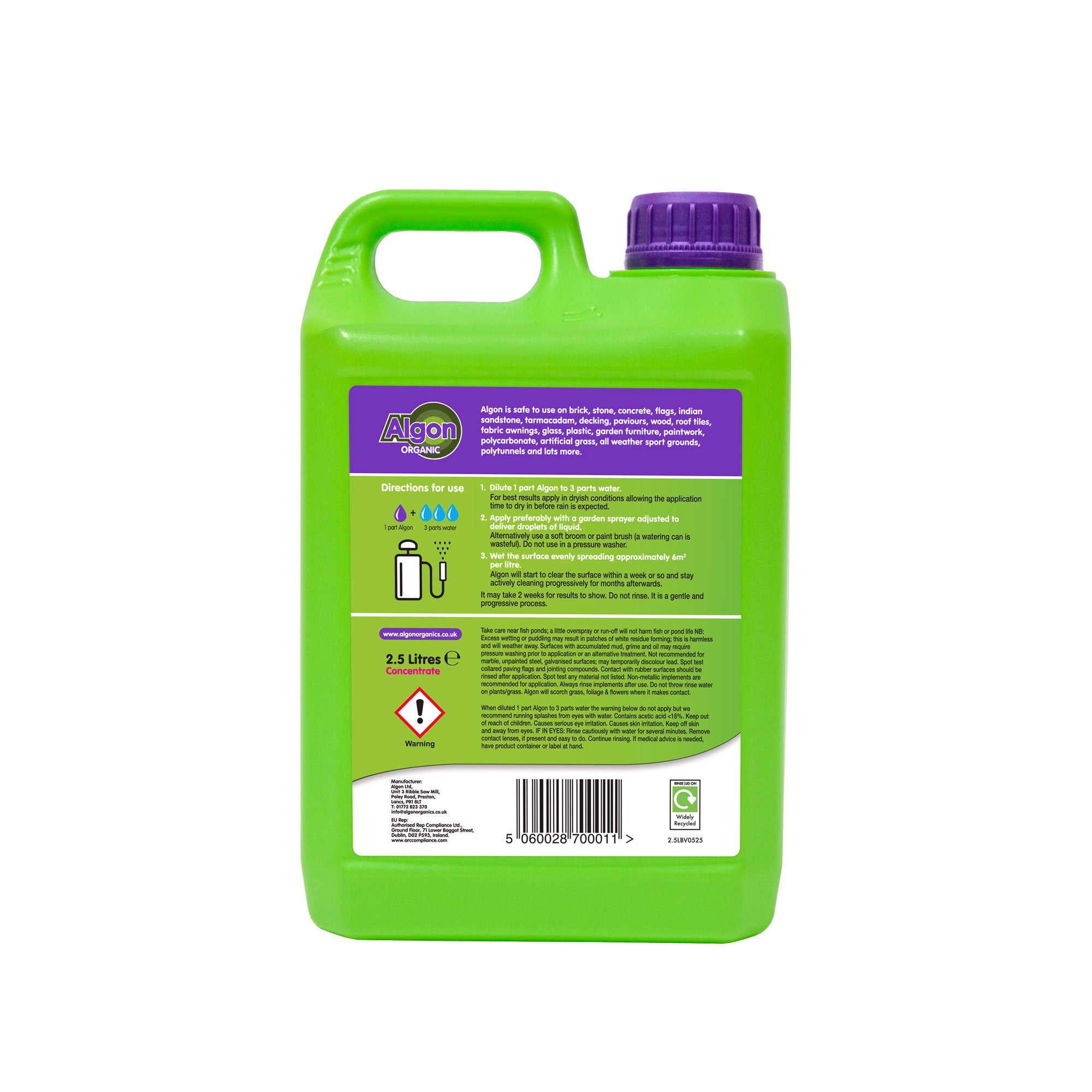 Algon Organic Patio Cleaner 2.5 Litre Concentrate - 2 Pack