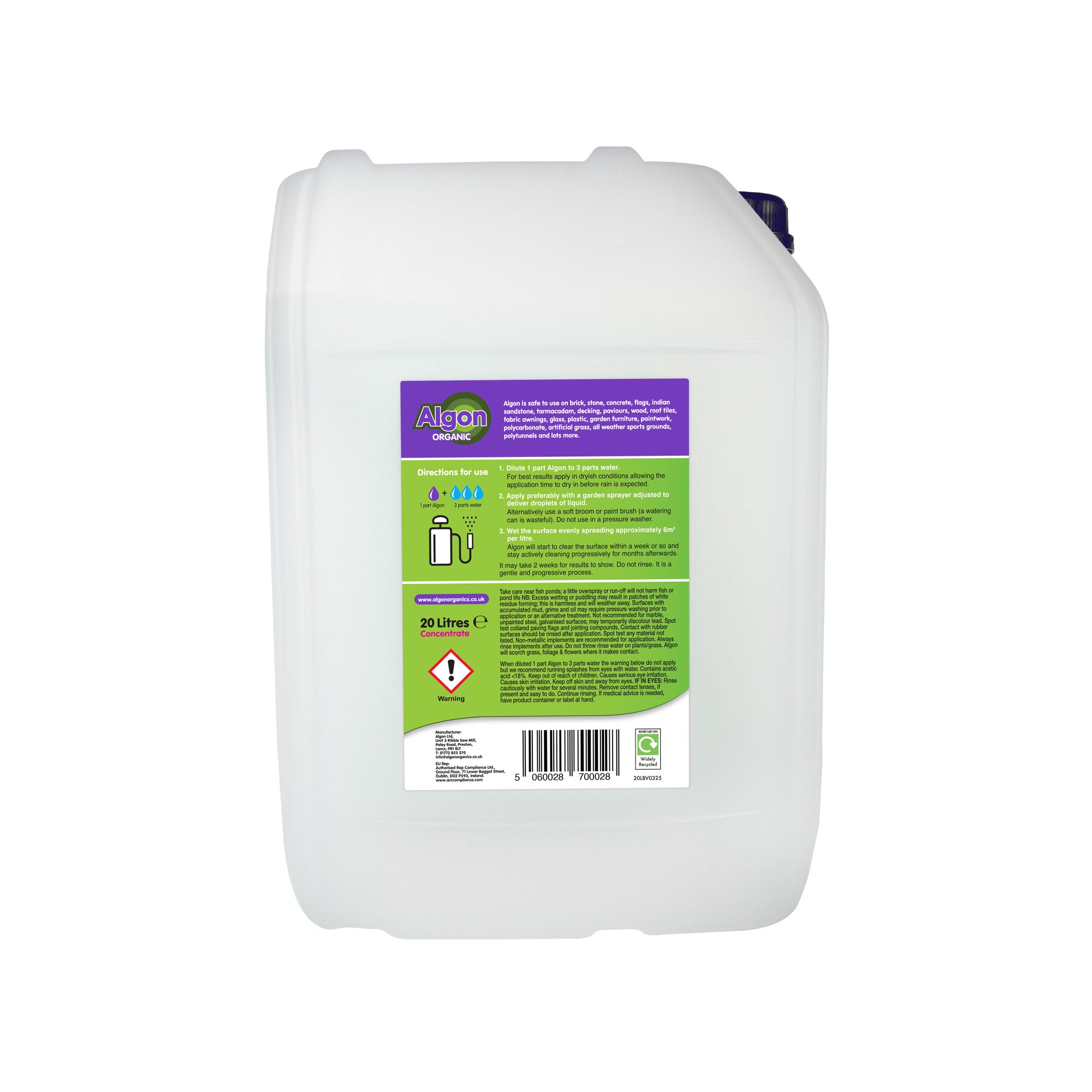 Algon Organic Patio Cleaner 20 Litre Concentrate