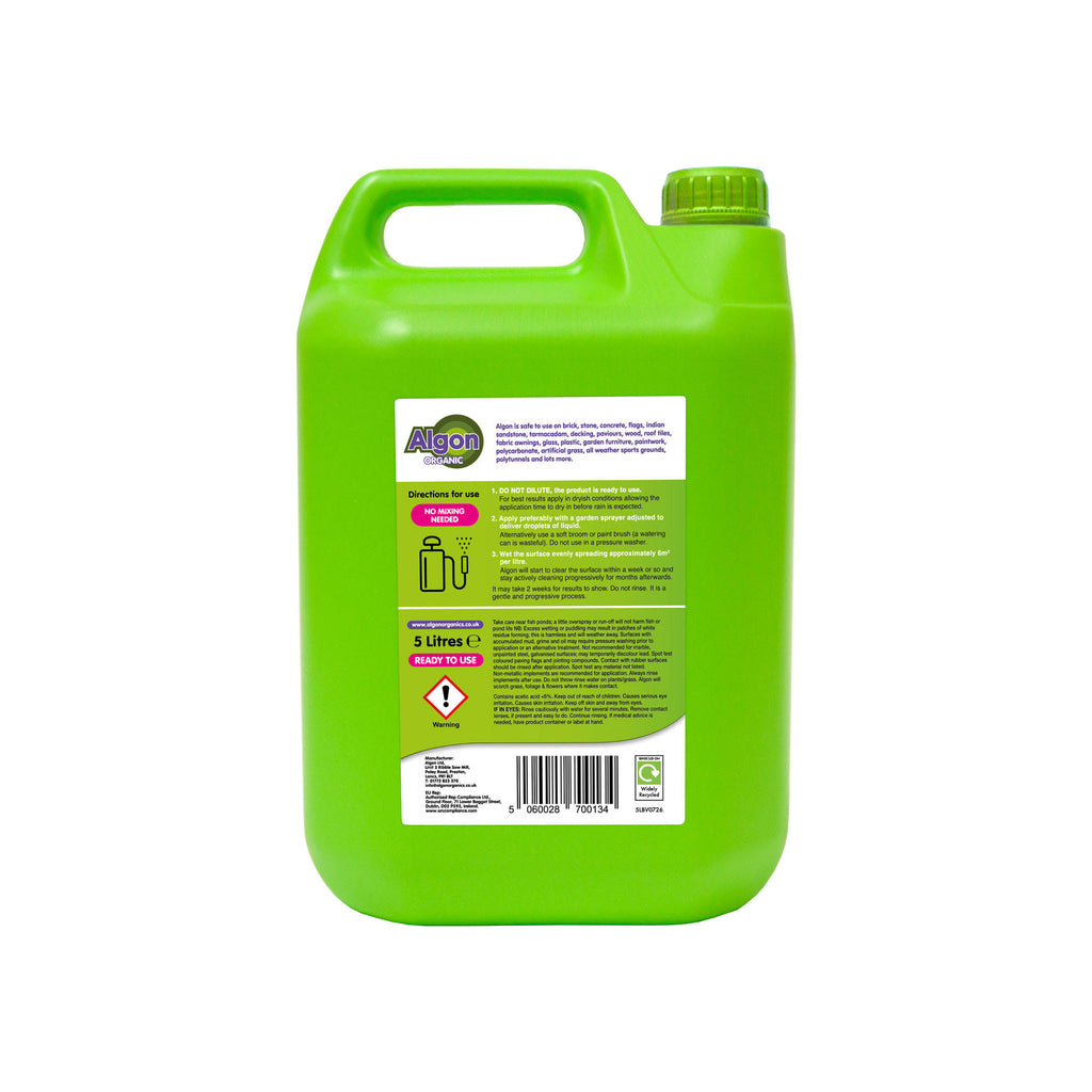 Algon Organic Patio Cleaner 5 Litre Ready to Use - 2 Pack with Sprayer