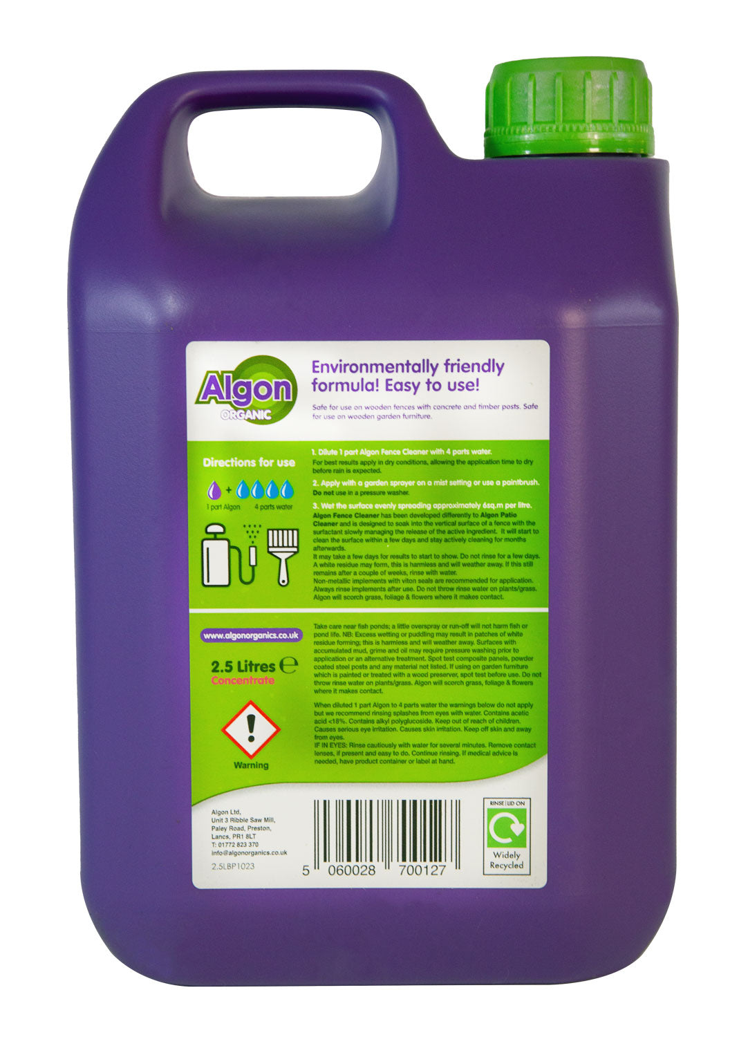 Algon Organic Patio + Fence 2.5 Litre Concentrate - Mixed Pack